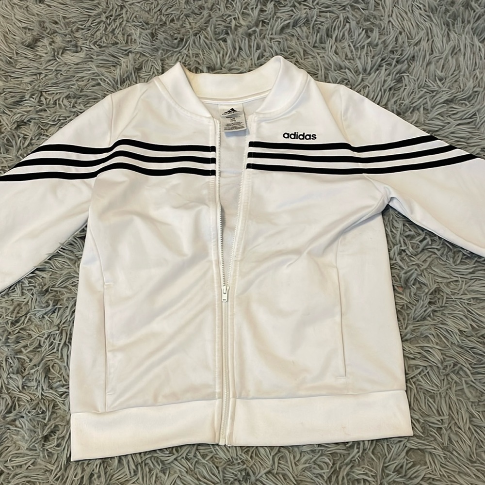 Adidas black and white jacket kids size 14